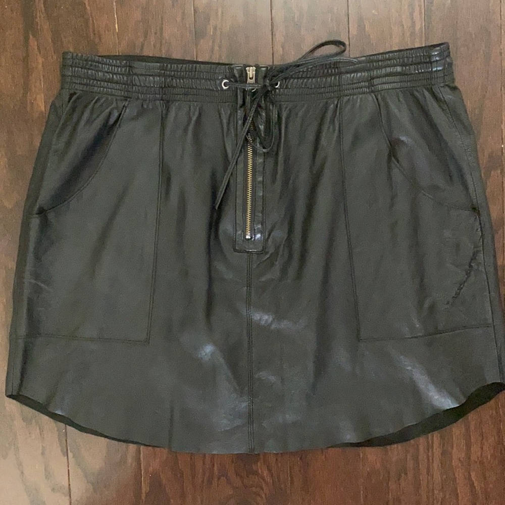 Vintage lambskin leather skirt